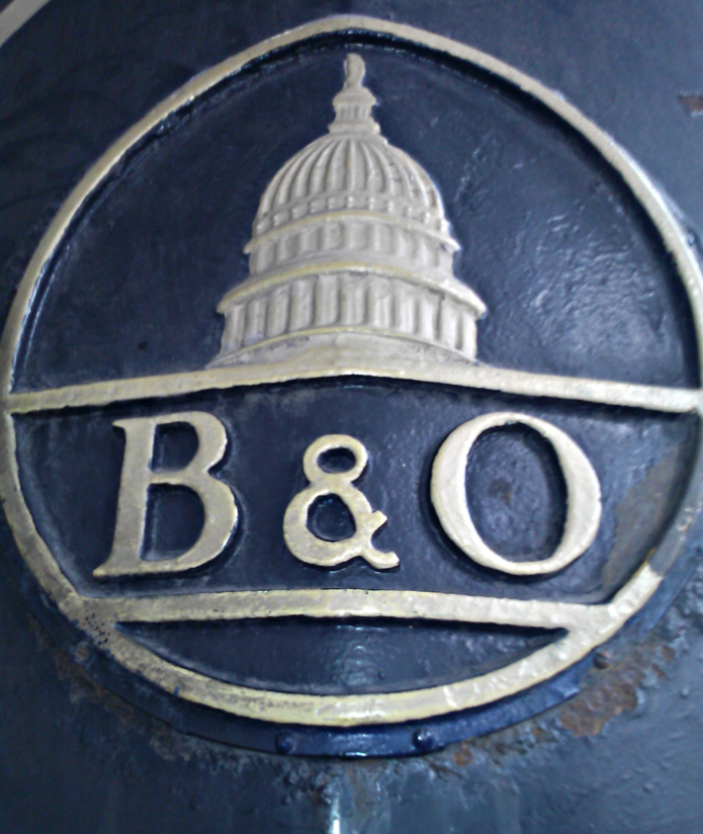 B & O Railroad logo possible from a locomotive