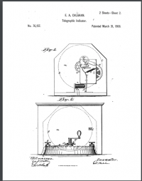 Image two in Calahan's US patent 76157 for a "Telegraphic Indicator."