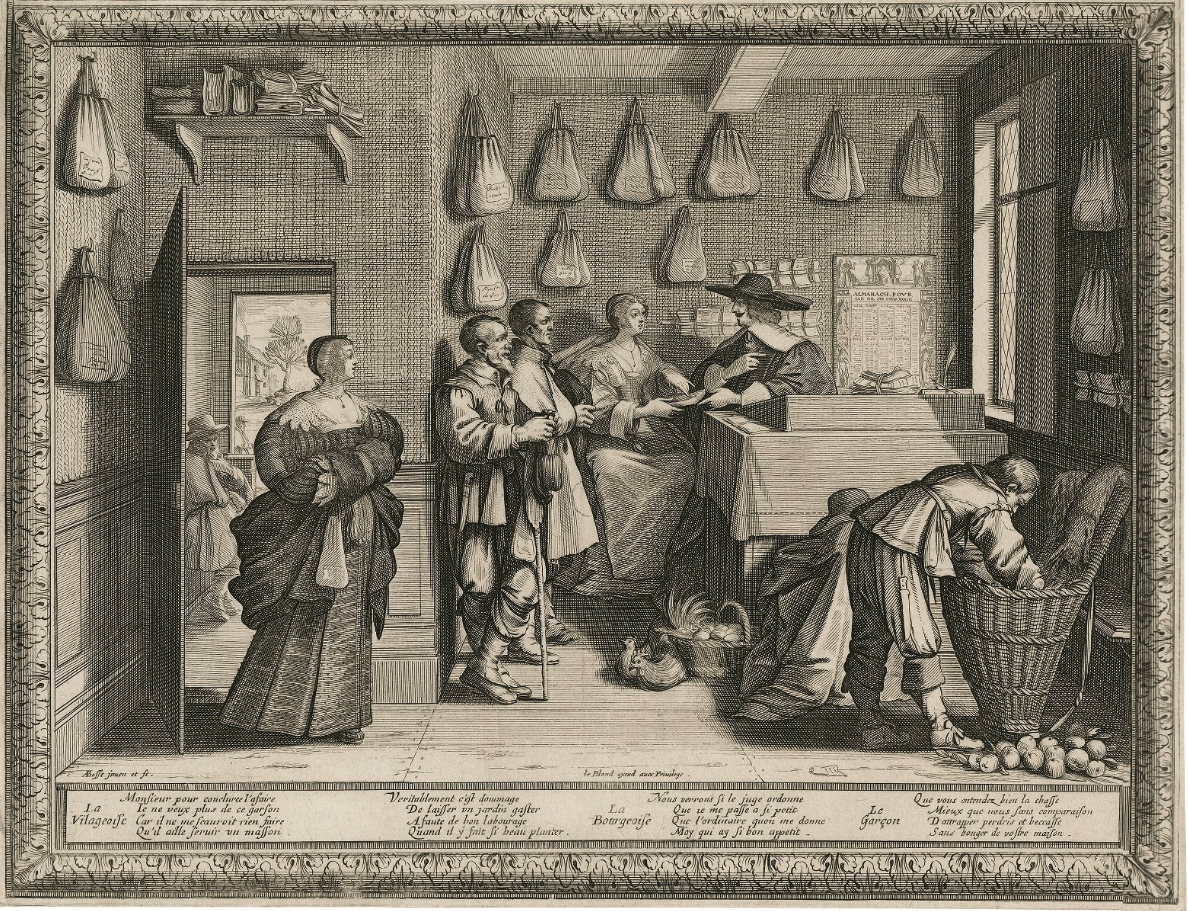 "The Prosecutor's Study," an untitled engraving by Abraham Bosse, after 1633. Folger Shakespeare Library.