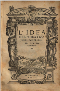 Title page of Camillo's work posthumously published in Florence by Lorenzo Torrentino.