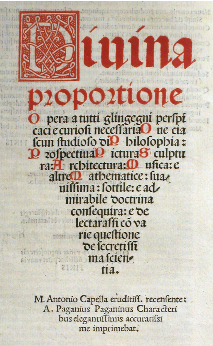 Title page of Divina Proportione