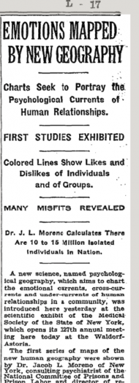 Beginning of New York Times article on Moreno April 3, 1933