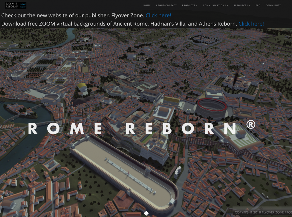 Screenshot of Rome Reborn in October 2020