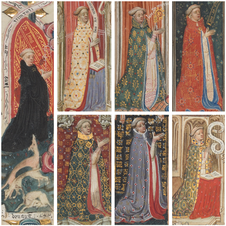 A selection of portraits of Abbot Brunyng from the Sherborne Missal.