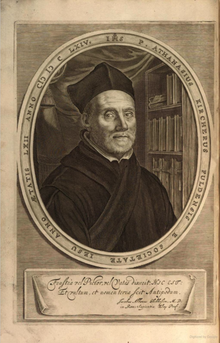 The book was graced with probably the most famous portrait of Kircher.