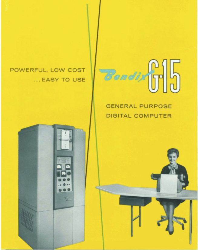 First page of a brochure for the Bendix G-15