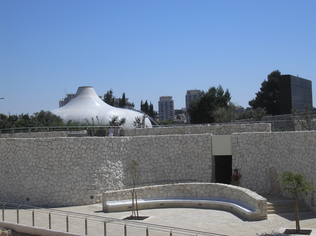 The Shrine of the Book is built to symbolize the scroll of the War of the Sons of Light Against the Sons of Darkness – The shrine is built as a white dome symbolizing the Sons of Light, and a