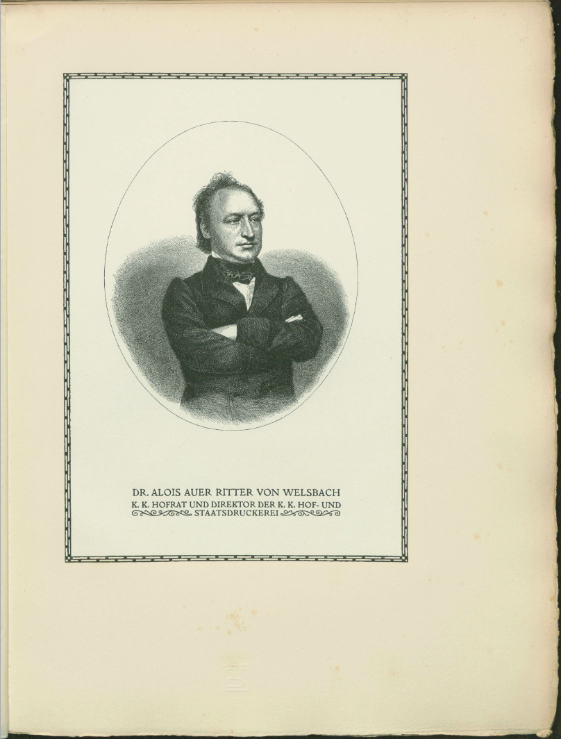 Portrait of Alois Auer as it appeared in the 1904 commemorative volume of the K. K. Hof- und Staatsdruckerei.