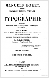 Title page of Frey & Boucher, Typographie second edition