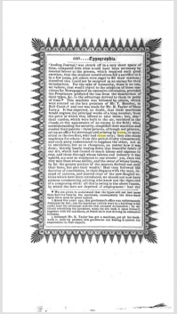 Screenshot of a digitized page of Johnson's Typographia relating to printing machines. 