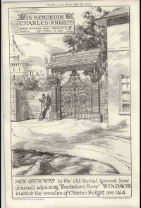 A memorial to Charles Knight published in the Building News December 1873.