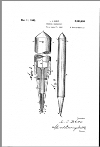 Image of the Biro ball point pen tip from Biro's U.S. patent.
