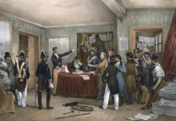  Seizure of the presses of the newspaper Le National (July 27, 1830). Lithograph by Victor Adam .