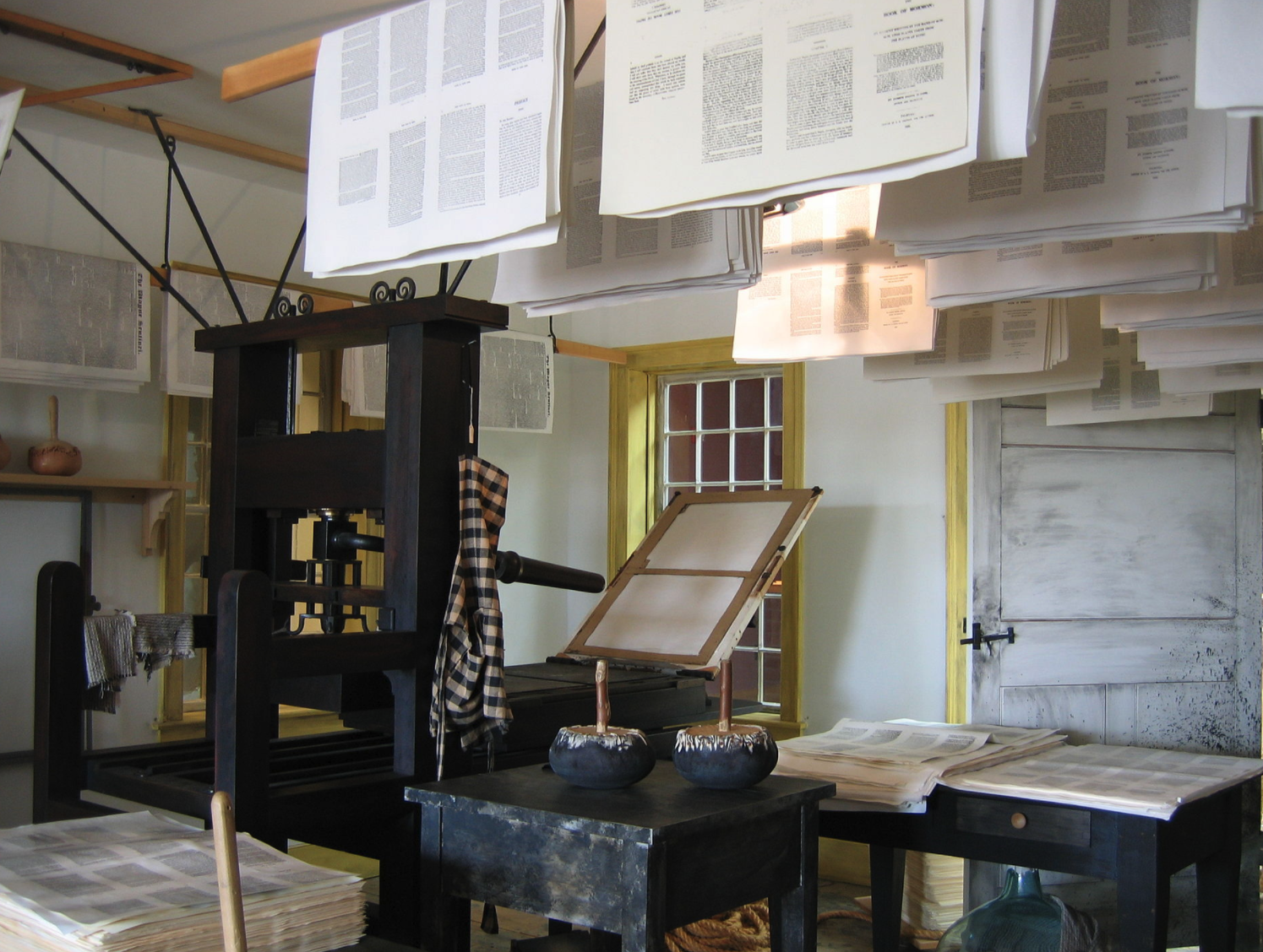 A view of the restored E. B. Grandin printing shop
