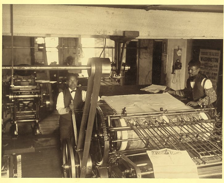 African Americans printing the Richmond Planet newspaper.