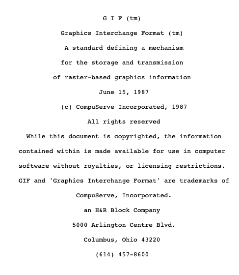 Graphics Interchange Format document title page
