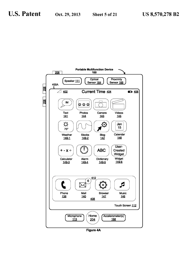 Patent drawing of iPhone 
