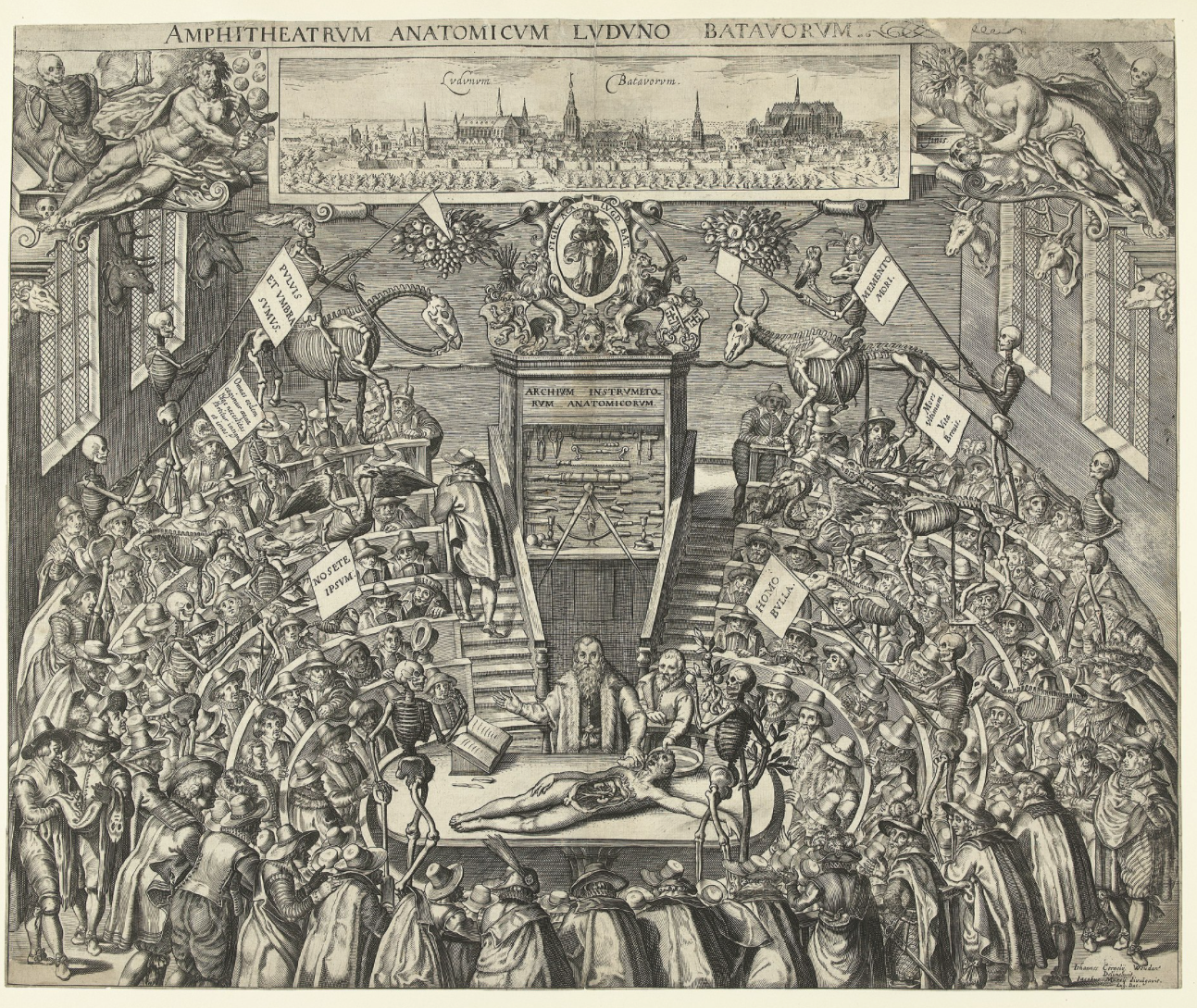 1609 view of Pieter Pauw demonstrating anatomy