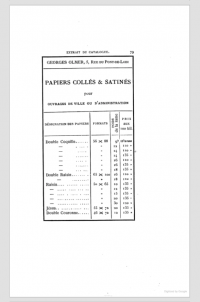 First page of Olmer's paper price list