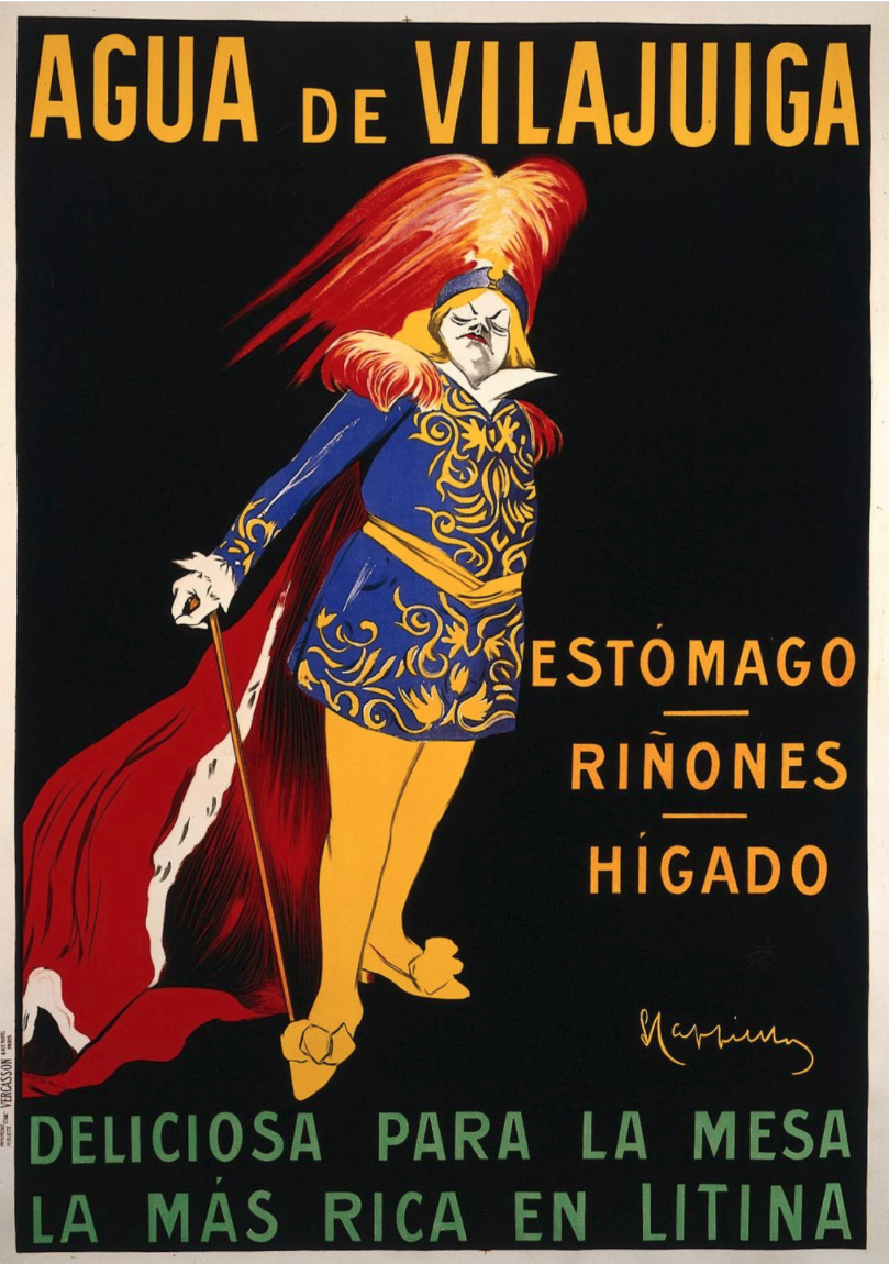 Poster designed by Cappiello for Agua de Vilajuiga and printed by Vercasson