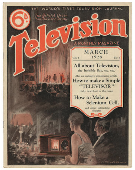 Cover of the first issue of Television, the world's first television journal.
