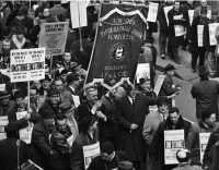 New York Typographical Union Number Six members on strike