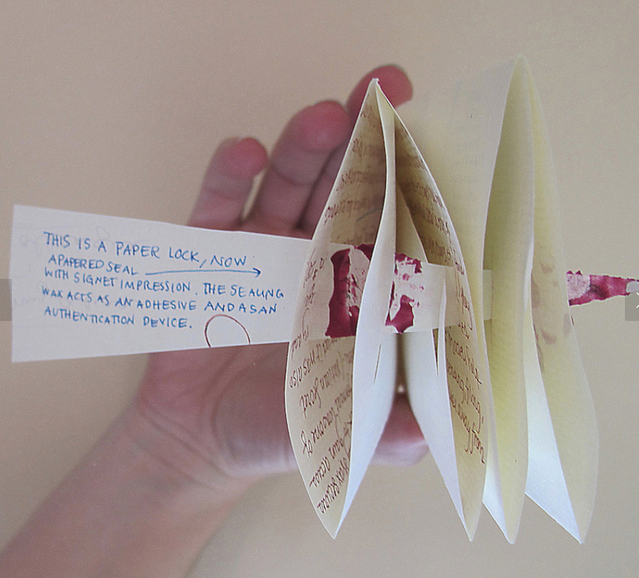 An example of letterlocking from Jana Dambrogio's website.