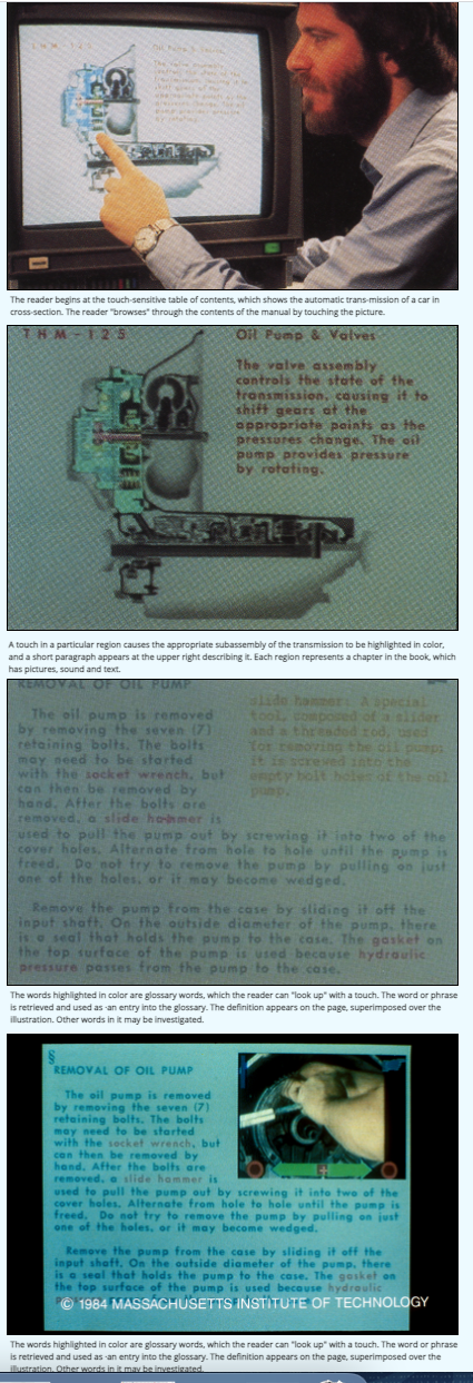 Sequence of images with captions from the Architecture Machine Group