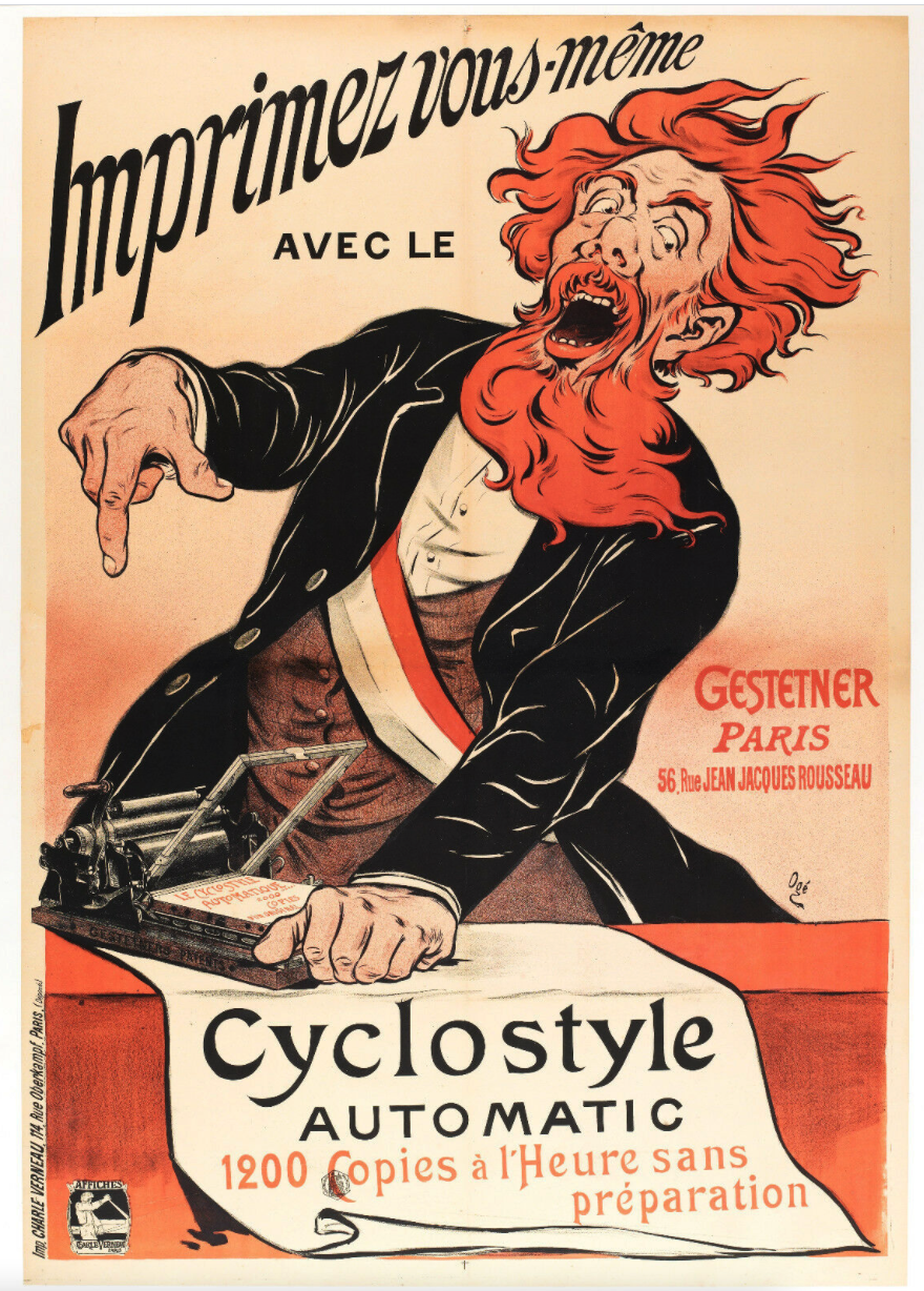 The Italian Gestetner invoice appears to have incorporated a reduced version of this poster.