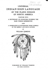 Title page of Tomkins' Indian Sign Language
