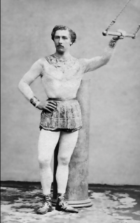 An image of Jules Léotard in the garment that bears his name. 
