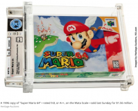 The 1996 copy of "Super Mario 64" that sold for $1.56 million at Heritage Auctions in July 2021.