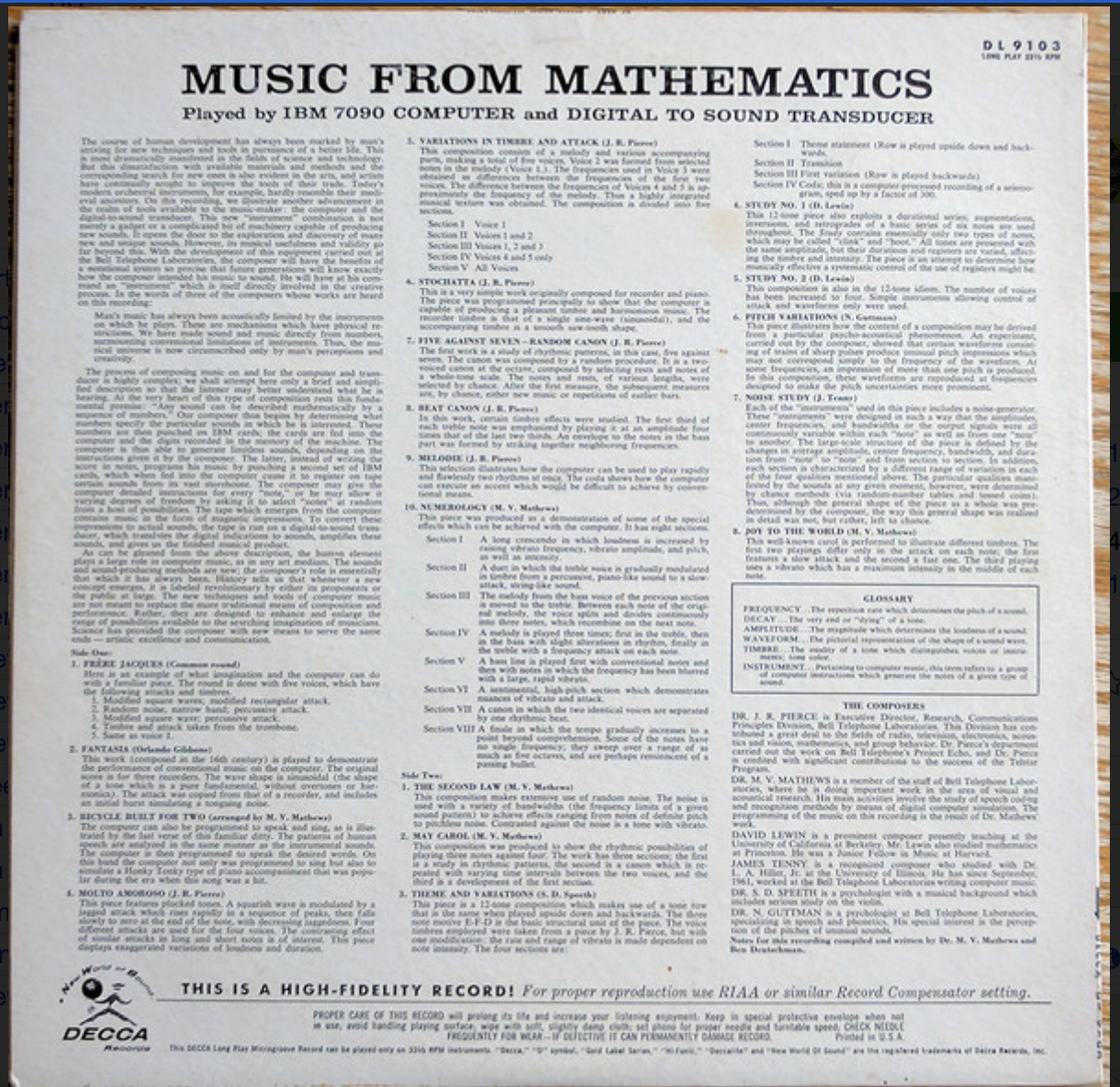 Music from Mathematics page.