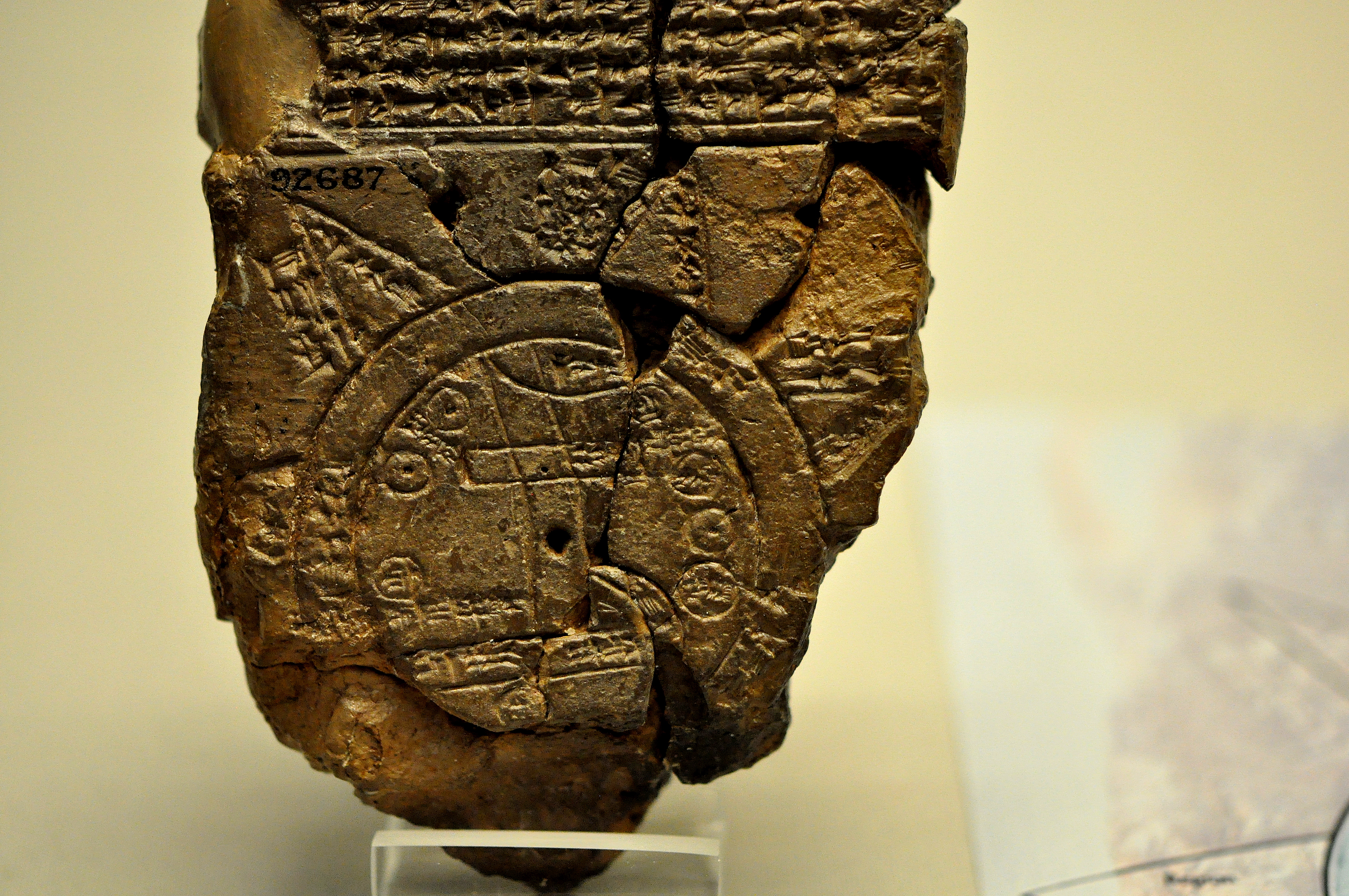 The Babylonian map of the world, from Sippar, Mesopotamia.