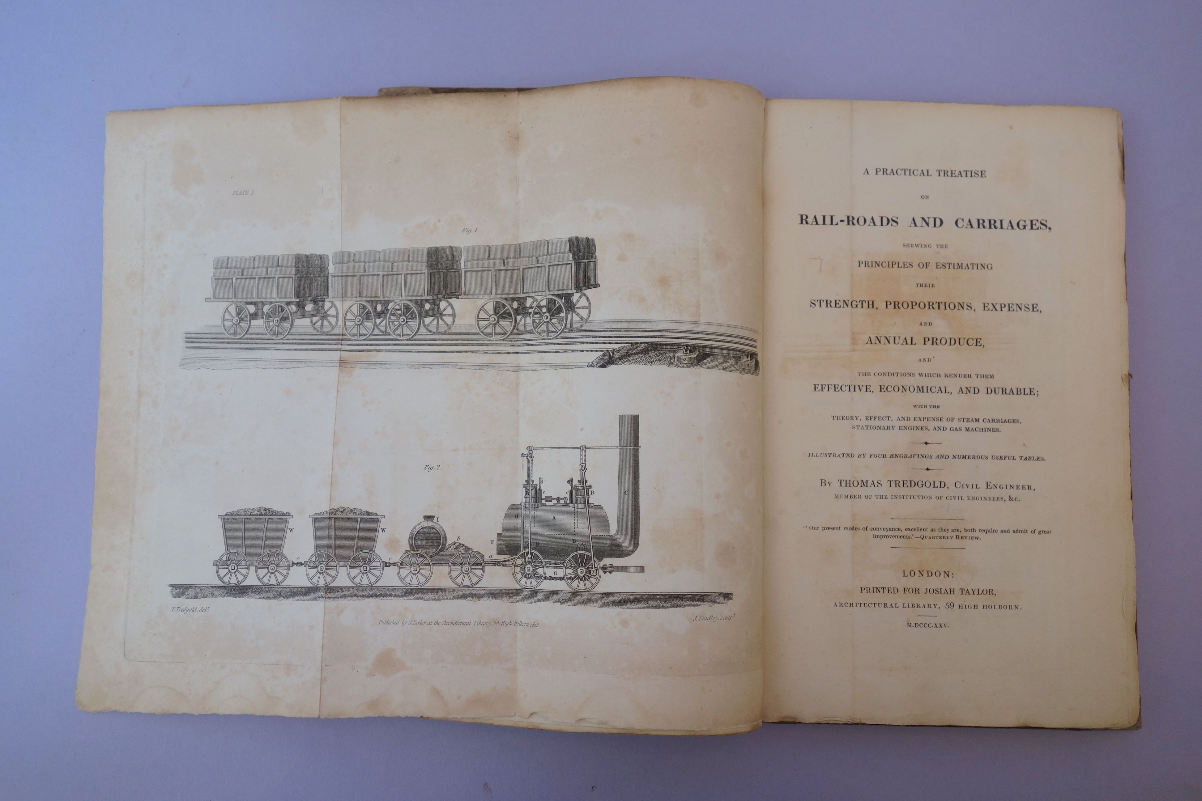 Tredgold Rail roads title page & frontispiece