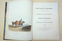 Title page and frontispiece of the Costume of Yorkshire by Walker