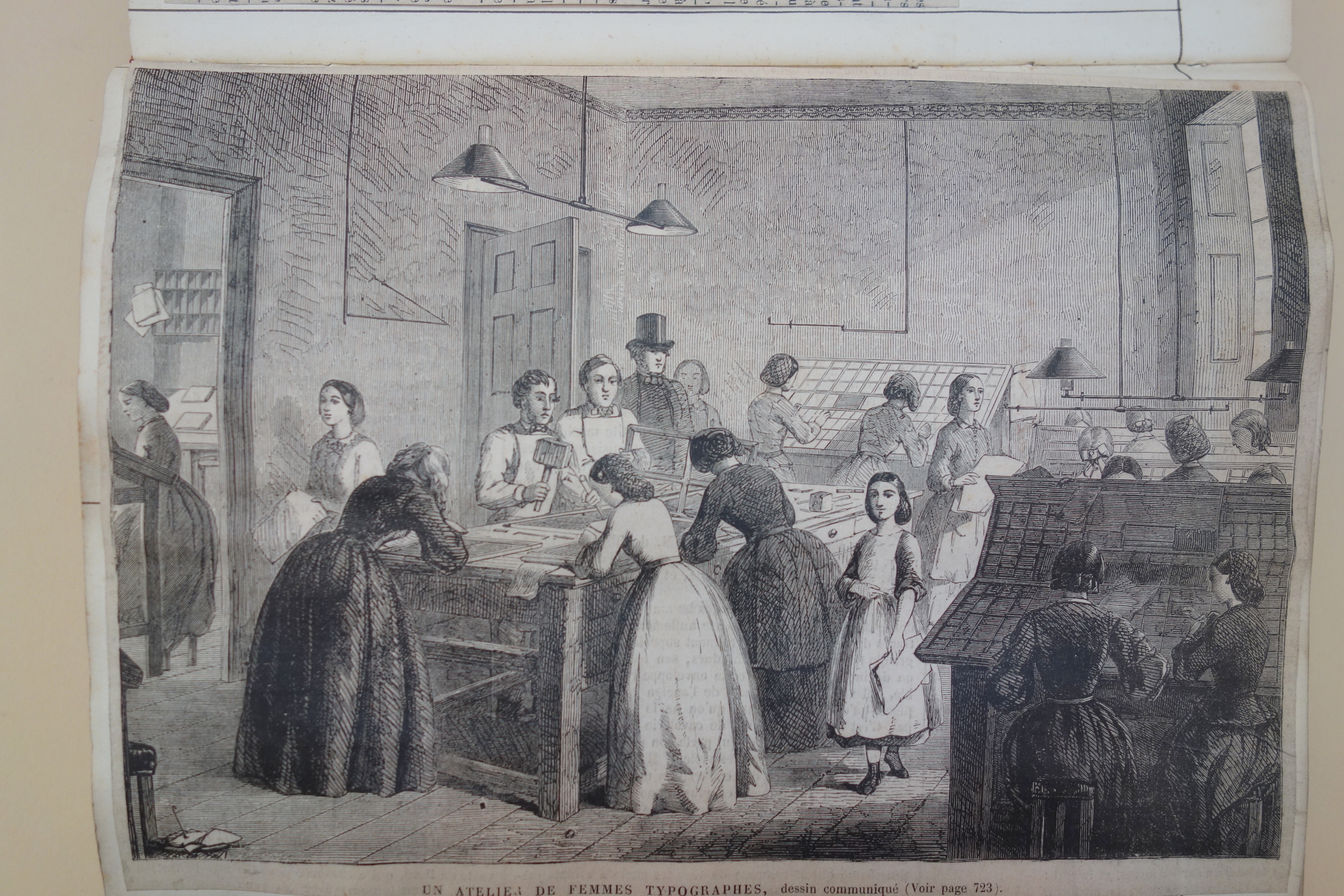 This image published in a French periodical was copied from the illustration of the Printing Office of the Victoria Press in London