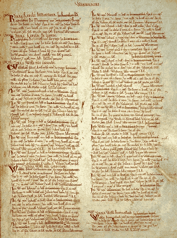 Domesday Book for Warwickshire