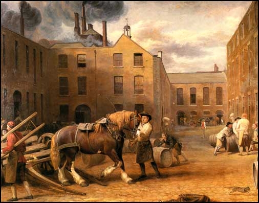 Painting by George Garrard of the Whitbread brewery in London at the time of the steam engine