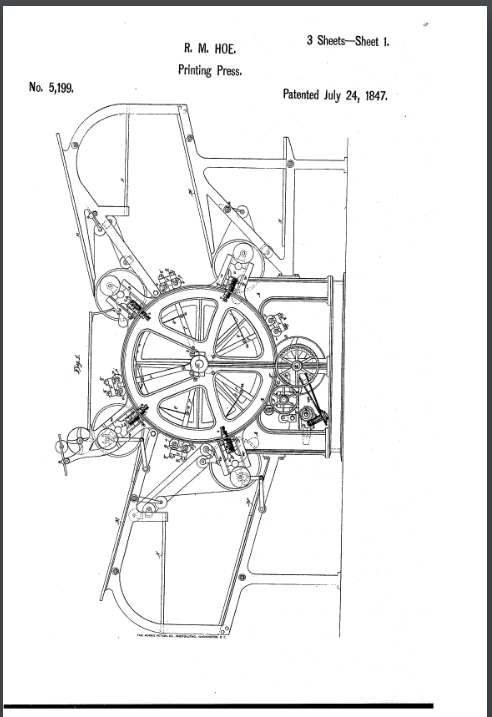 Cross section of the press from Hoe