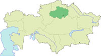 The Botai culture originated from the Akmola province of Kazakhstan, highlighted in green. (View Larger)