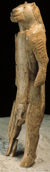 The 'Lion Man,' preserved in the Ulmer Museum in Ulm, Germany. (View a full-scale image.)