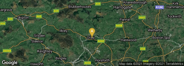 Detail map of Otley, England, United Kingdom