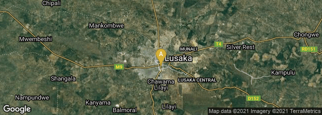 Detail map of Cathedral Hill, Lusaka, Lusaka Province, Zambia
