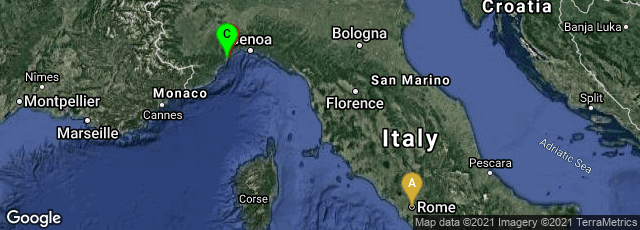 Detail map of Roma, Lazio, Italy,Savona, Liguria, Italy,Savona, Liguria, Italy