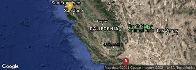 Detail map of Palo Alto, California, United States,Pasadena, California, United States