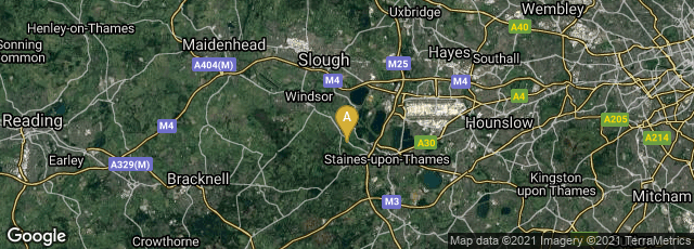Detail map of Englefield Green, Egham, England, United Kingdom