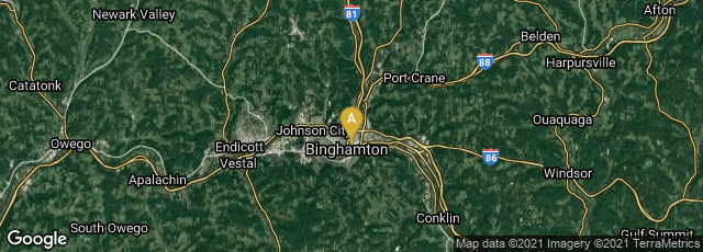 Detail map of Binghamton, New York, United States