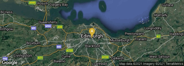 Detail map of Edinburgh, Scotland, United Kingdom