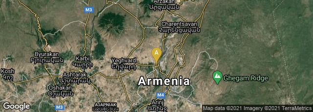 Detail map of Yerevan, Kotayk Province, Armenia